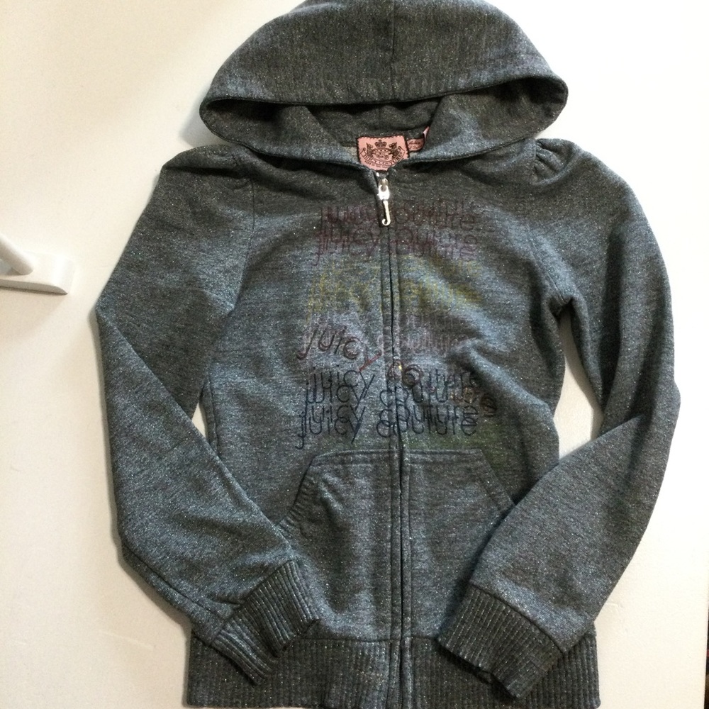Girls JUICY Couture full zip hoodie sweatshirt jacket with hood 7 hooded logo